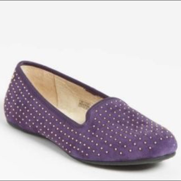 UGG Shoes - UGG Australia Purple Velvet Studded Flats Size 10